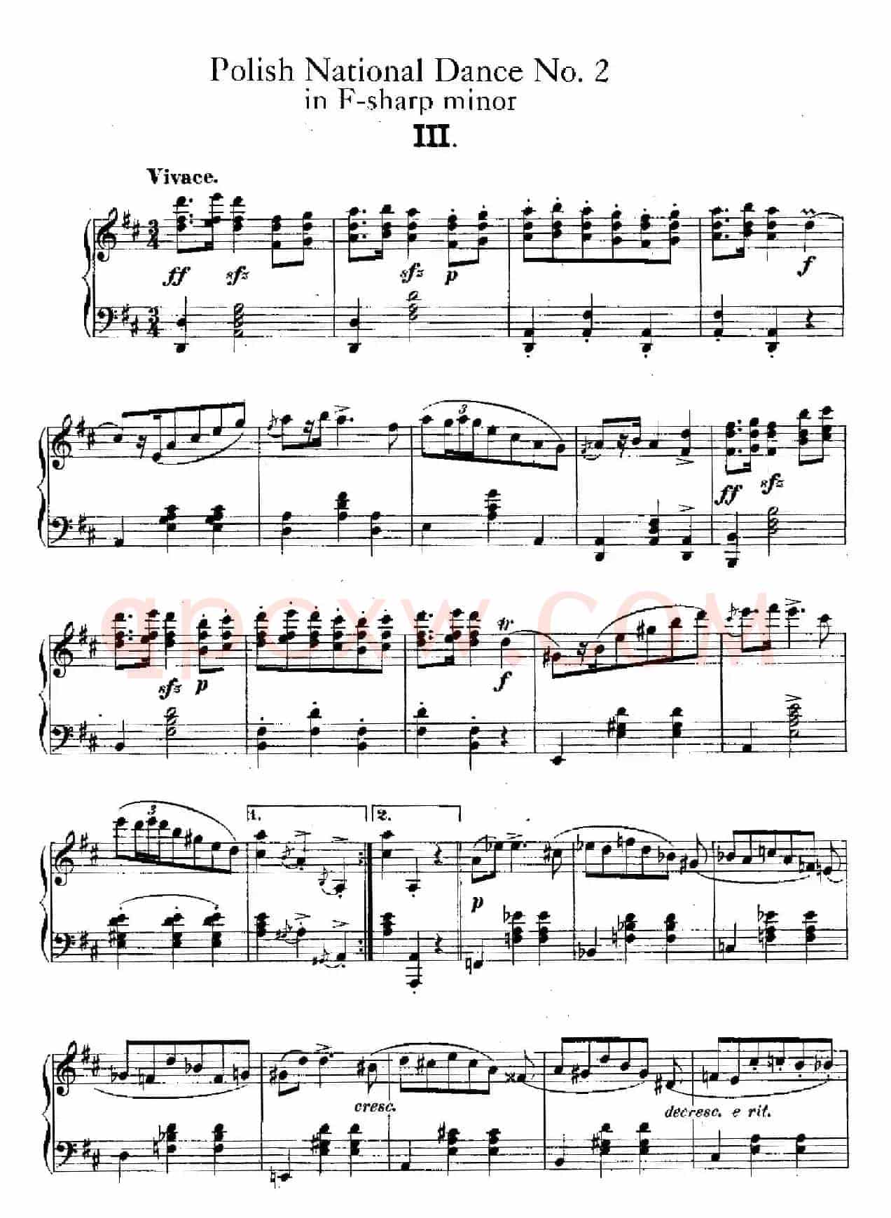 Five Polish National Dance Op.3(5首波兰民族舞曲 No.3)