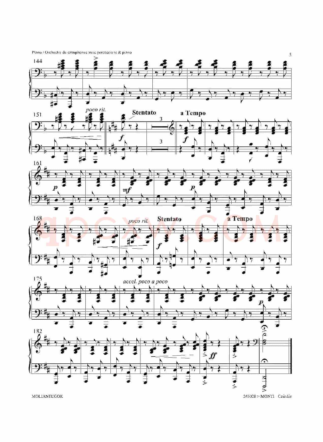 Czardas 查尔达斯（15重奏）（钢琴）