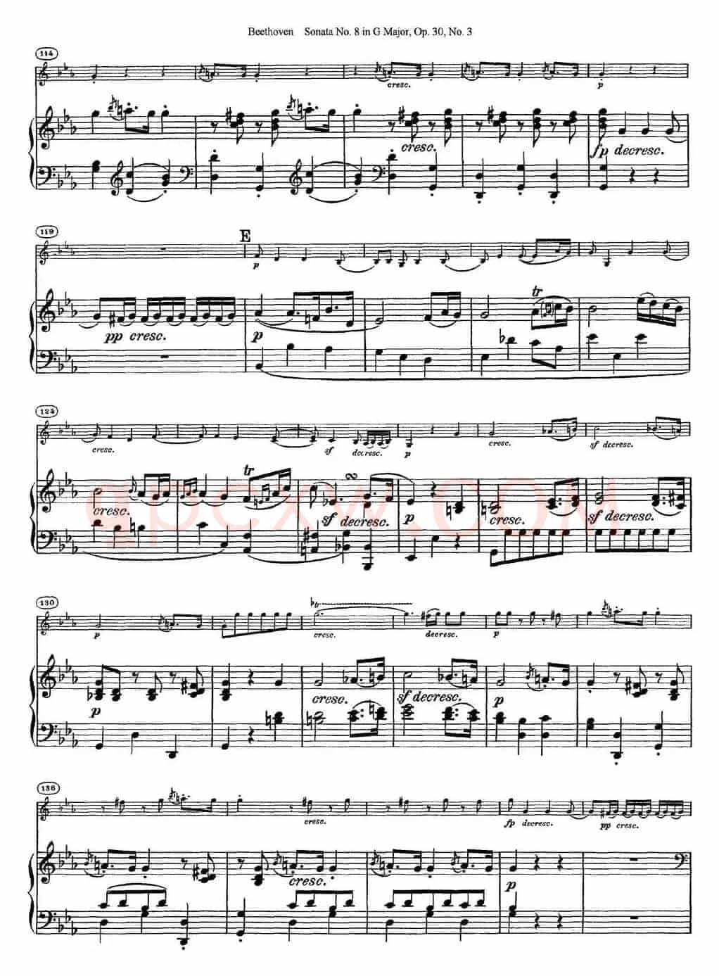 Violin Sonata No.8 in G Major Op.30 No.3（小提琴+钢琴伴奏）