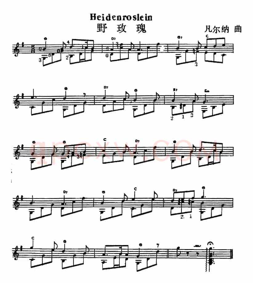 西班牙吉他独奏曲：野玫瑰