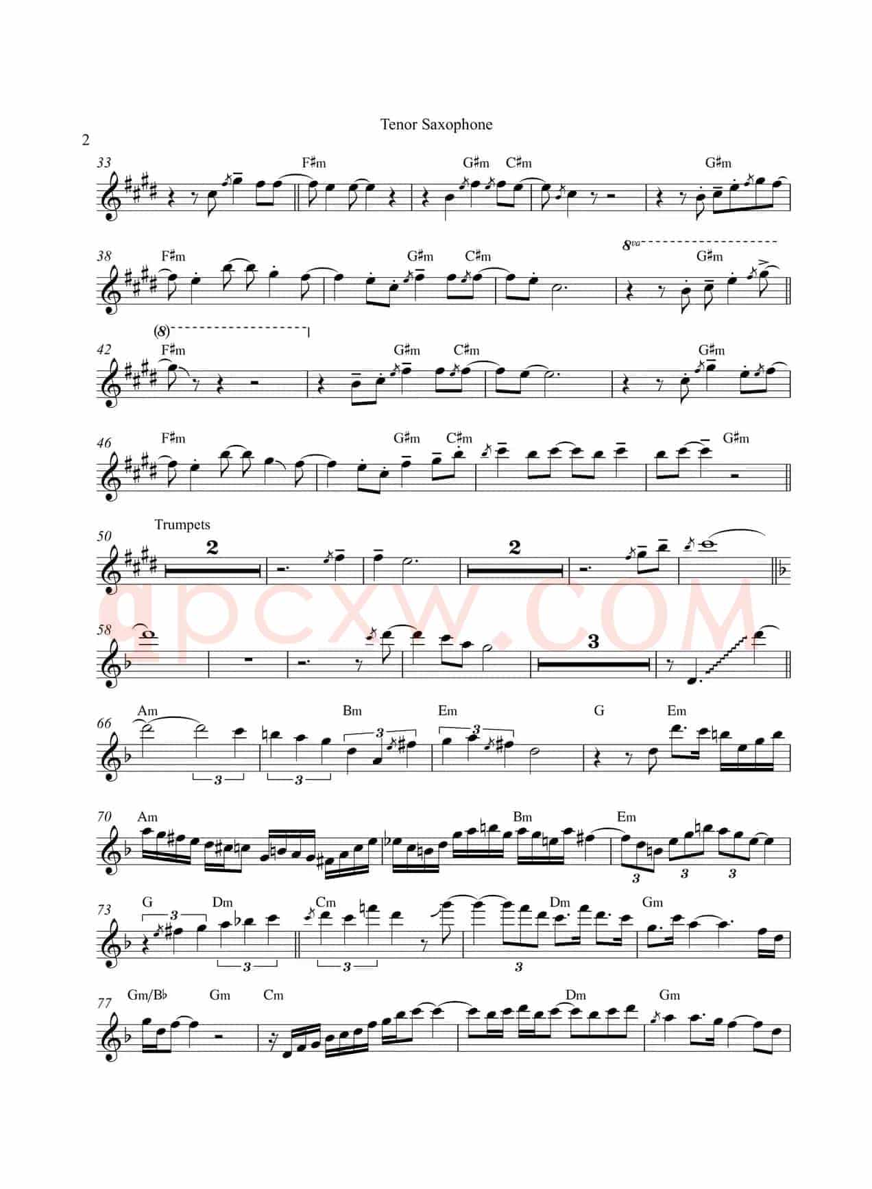 Move On Up（次中音萨克斯）