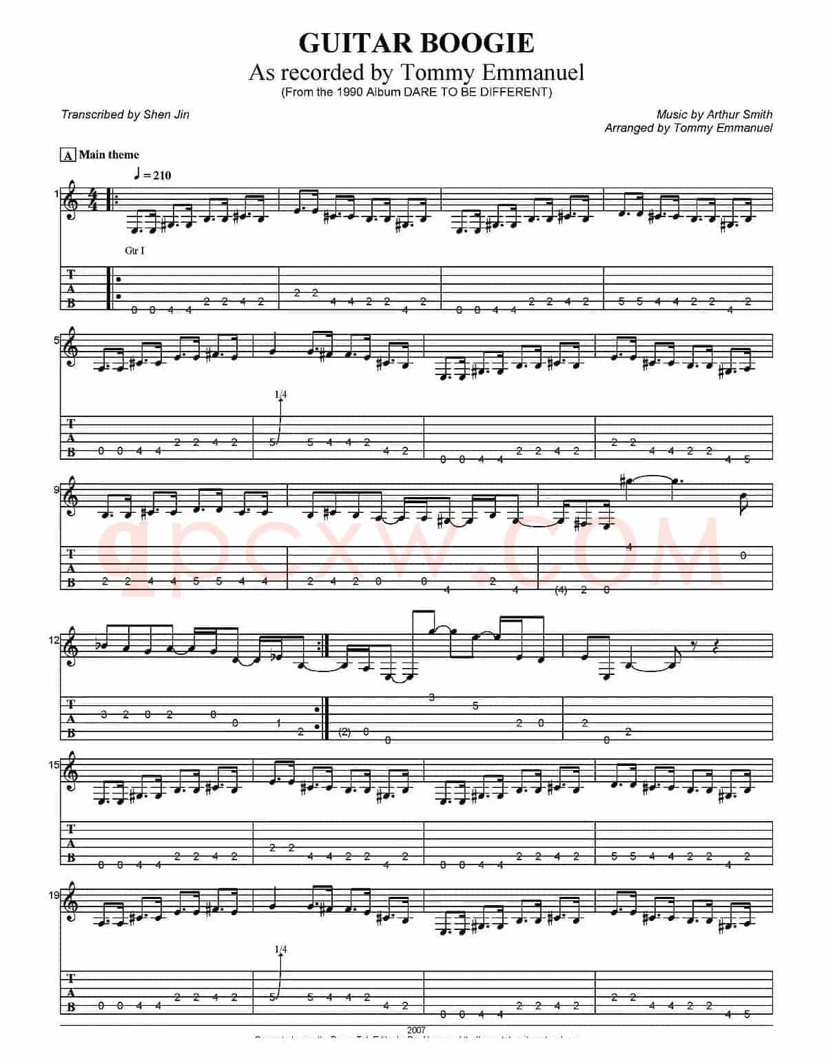 tommy emmanuel：guitar boogie（指弹吉他）