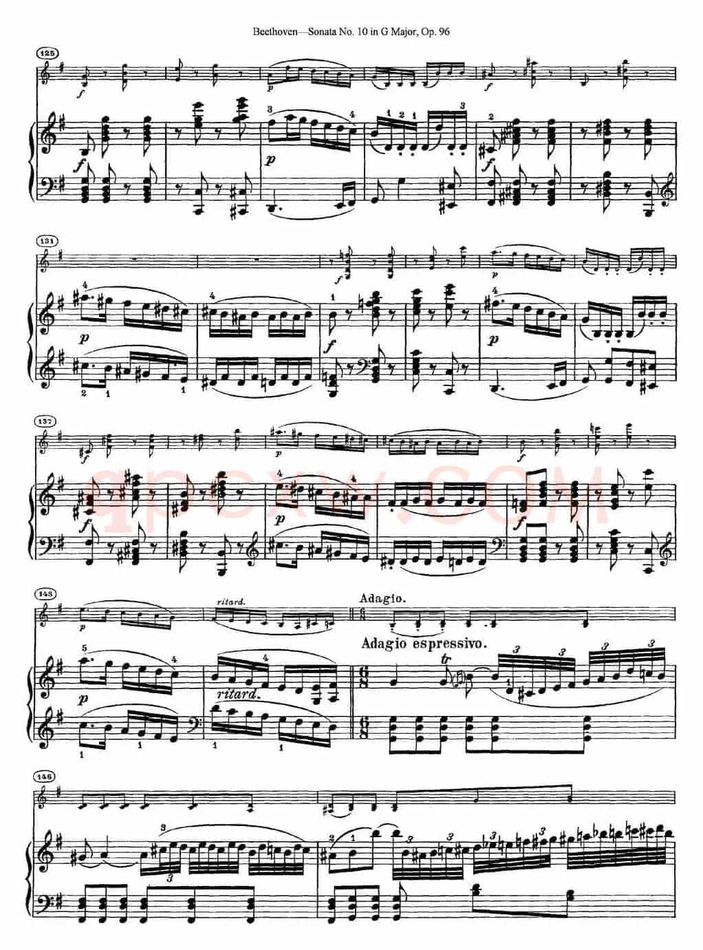Violin Sonata No.10 in G Major Op.96（小提琴+钢琴伴奏）