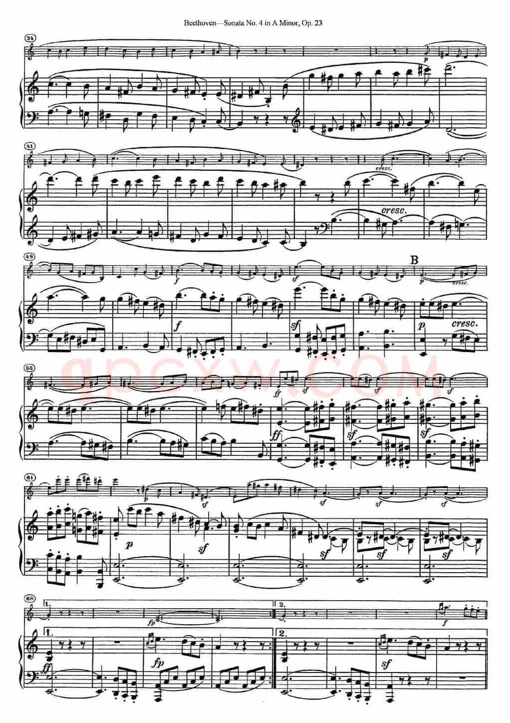 Violin Sonata No.4 in A Minor Op.23（小提琴+钢琴伴奏）