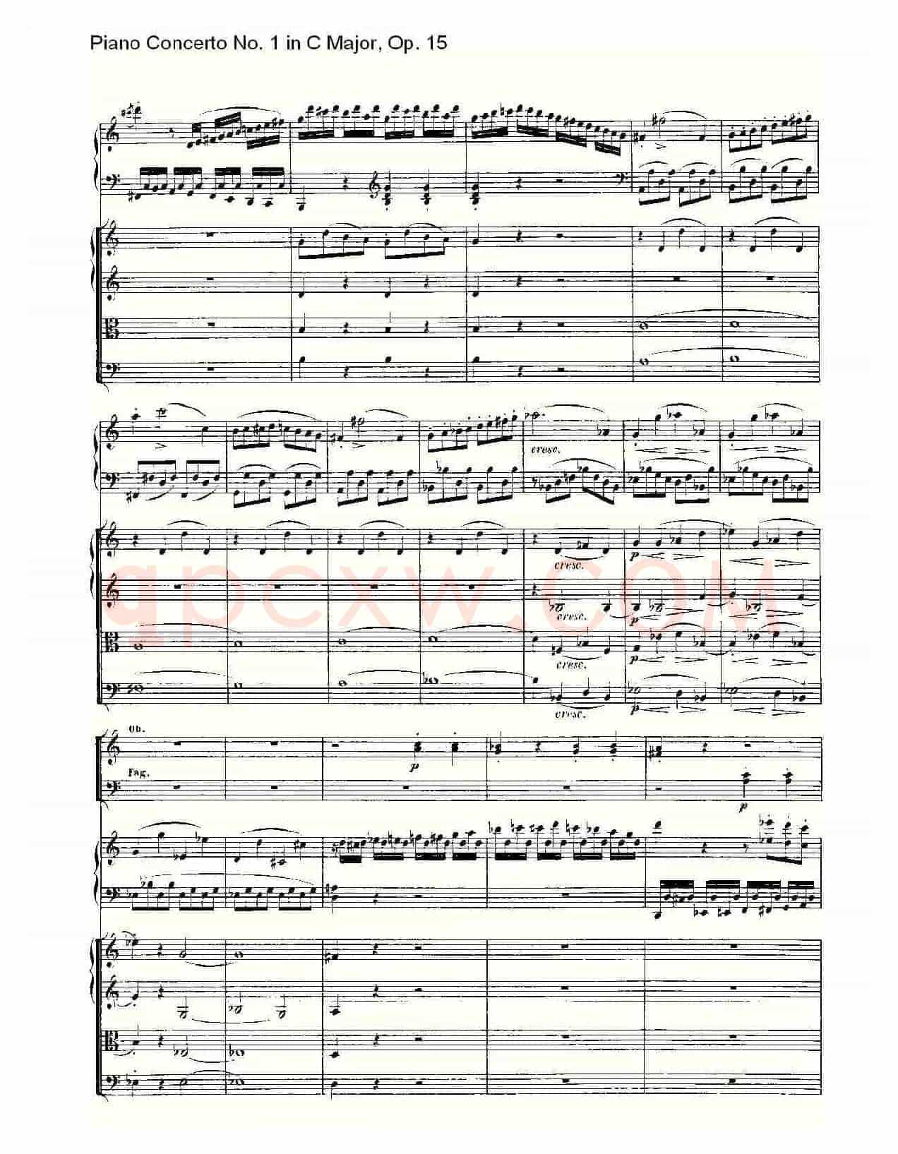 C大调钢琴第一协奏曲 Op.15 第一乐章