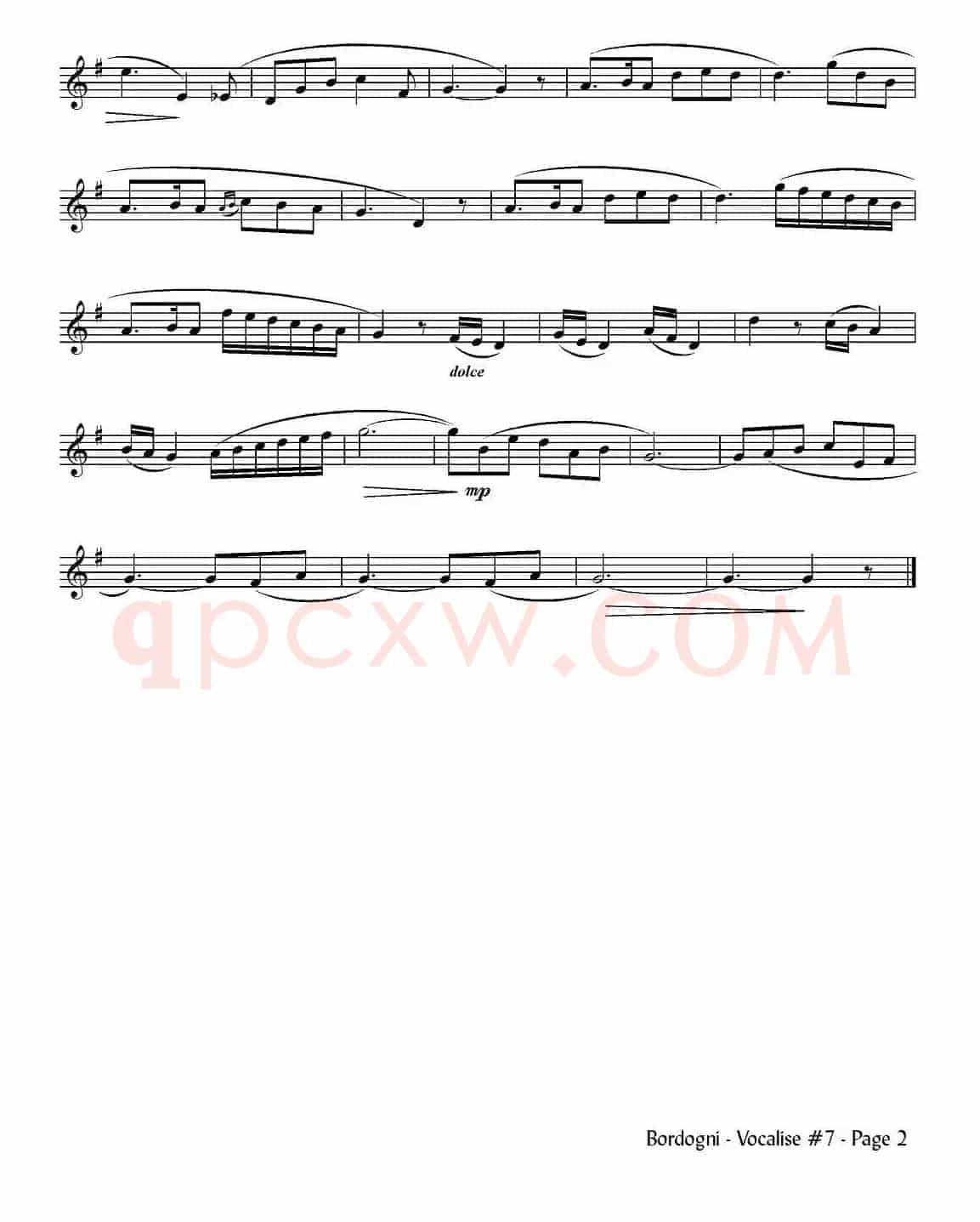 Bordogni - Vocalise #7(小号)