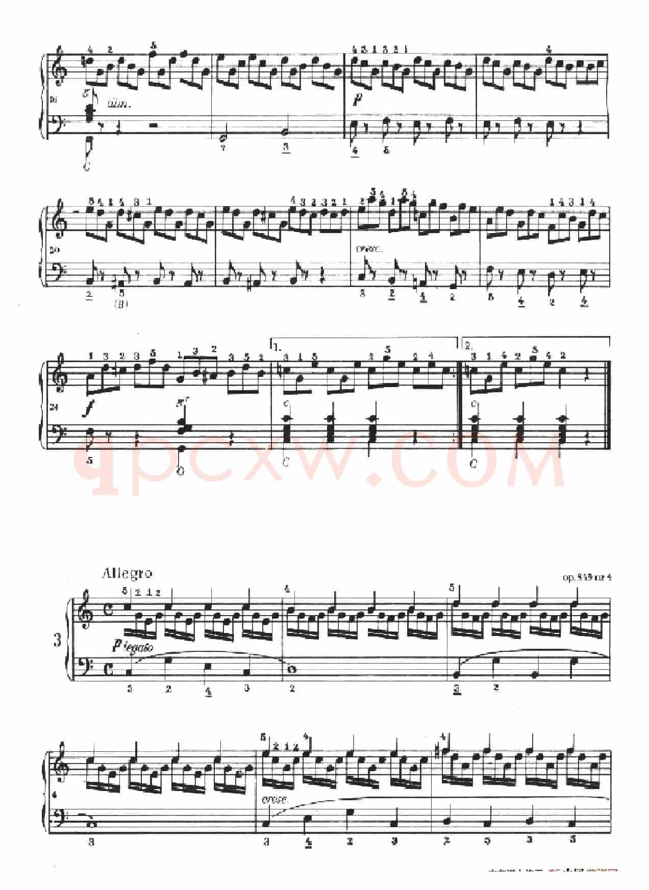 《车尔尼手风琴练习曲集》第Ⅱ册（第1——4首）
