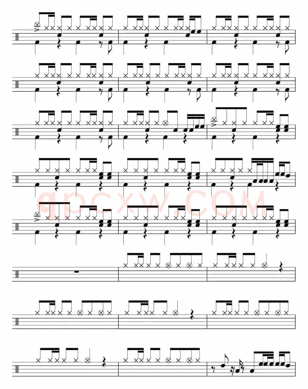 爵士鼓谱：Eagles - Hotel california