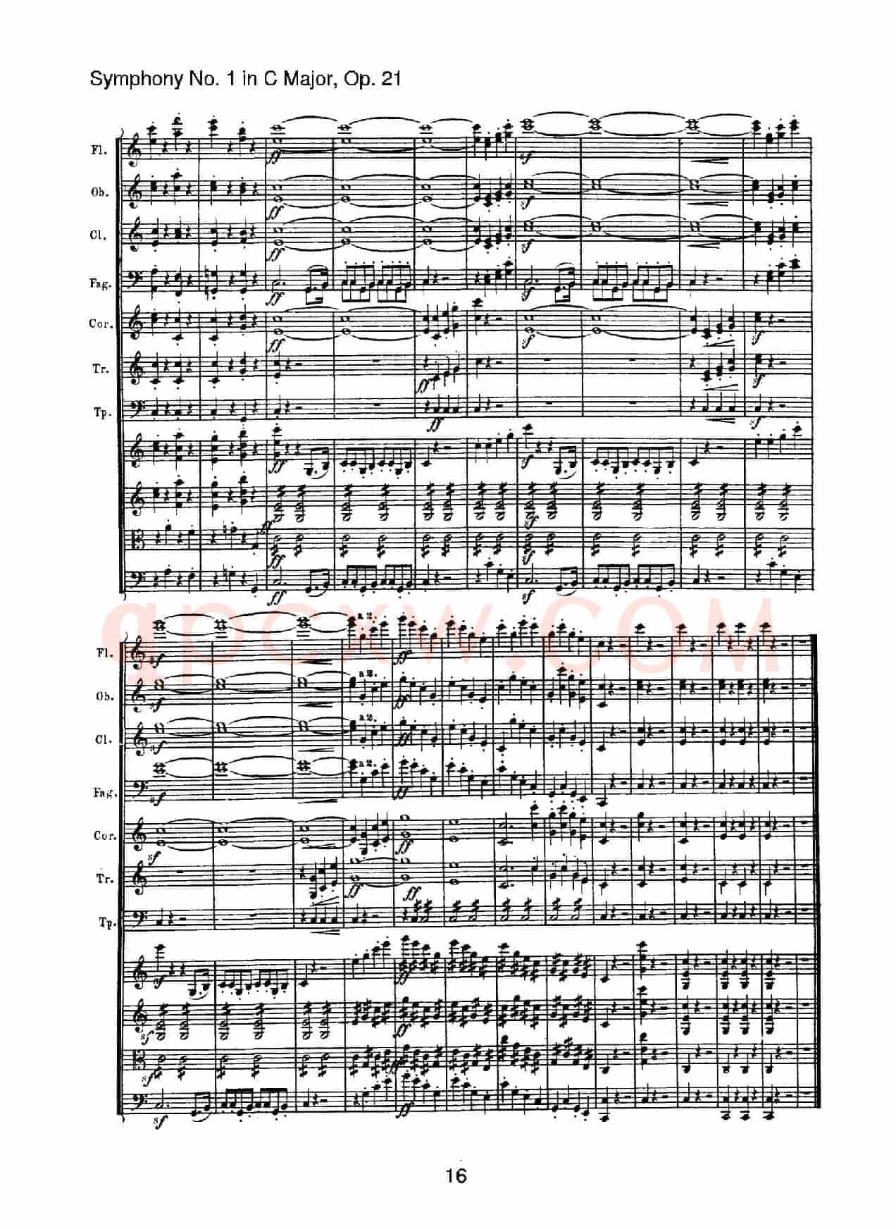 Symphony No.1 in C Major Op.21（Ⅰ）（交响乐总谱）