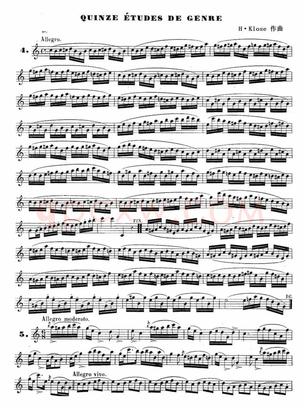 H·Klose练习曲（Quinze etudes de genre—4-5）