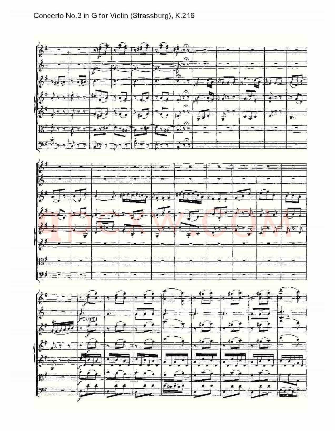 Concerto No.3 in G for Violin K.216(G调小提琴第三协奏曲, K)