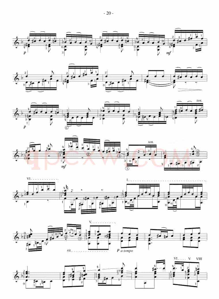 Napoleon Coste《25 Studies,Op.38》（STUDY 24）
