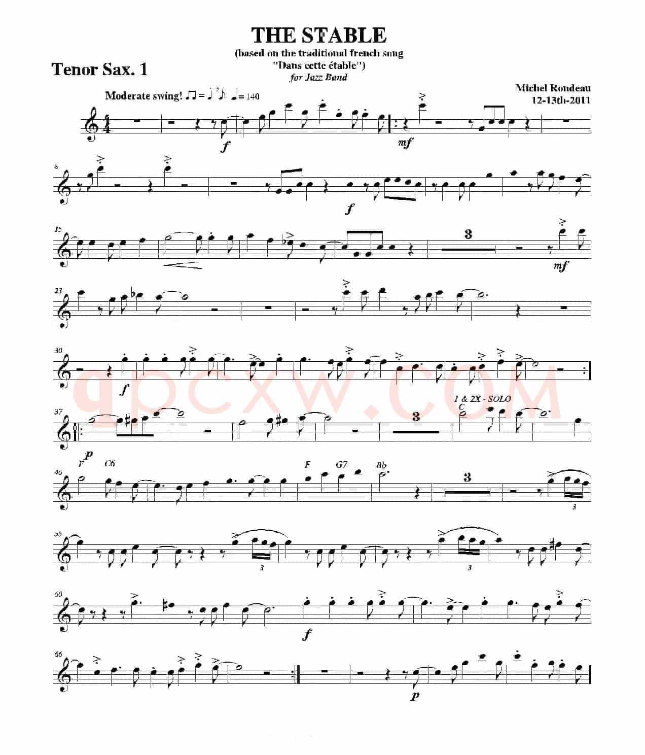 THE STABLE（第一次中音萨克斯分谱）