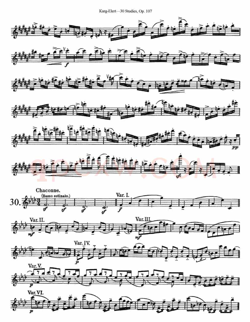 卡-伊勒特30首长笛练习曲Op.107（NO.28-NO.30）