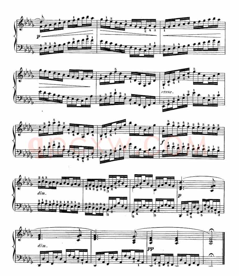 车尔尼《钢琴手指灵巧初步练习曲》之18