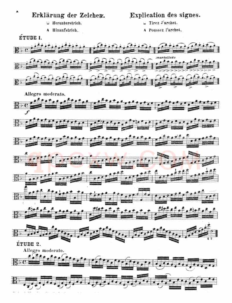 克莱采尔《中提琴练习曲40首》（ETUDE 1-3）