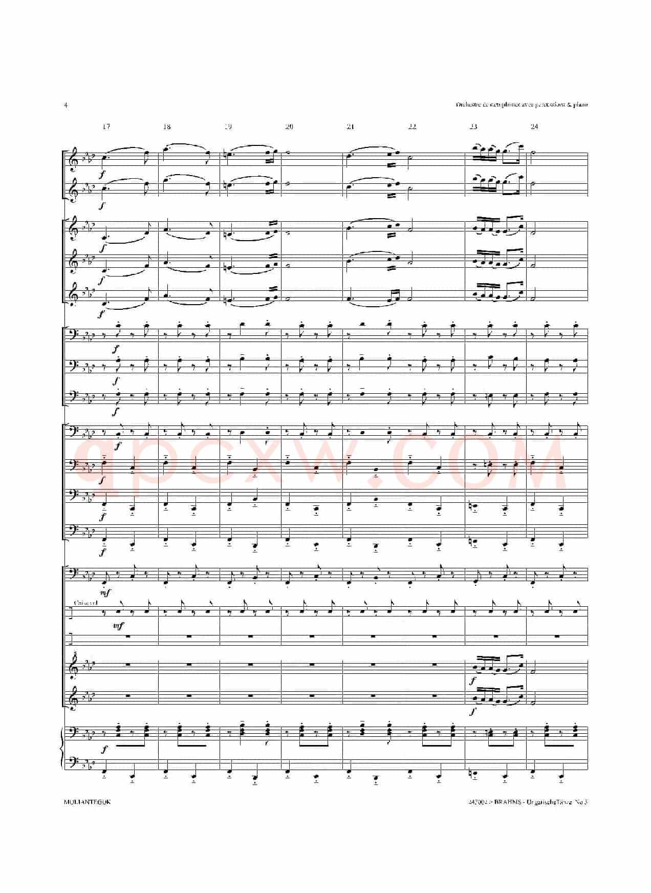 Ungarische Tnze No 5（十五重奏总谱）