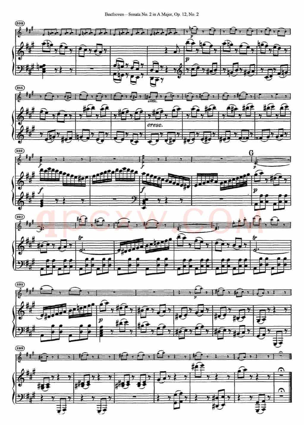 Violin Sonata No.2 in A Major Op.12 No.2（小提琴+钢琴伴奏）