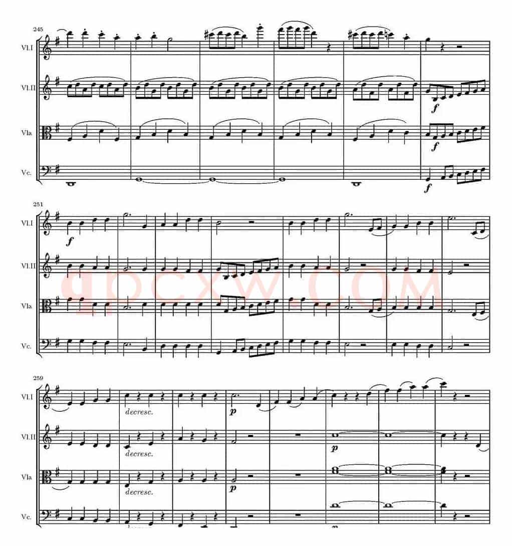 String Quartet KV.387（G大调弦乐四重奏）