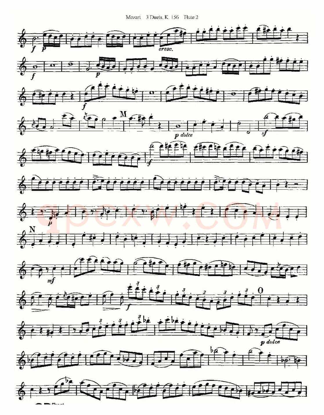 3 Duets K.156 之第二长笛（二重奏三首 K156号）