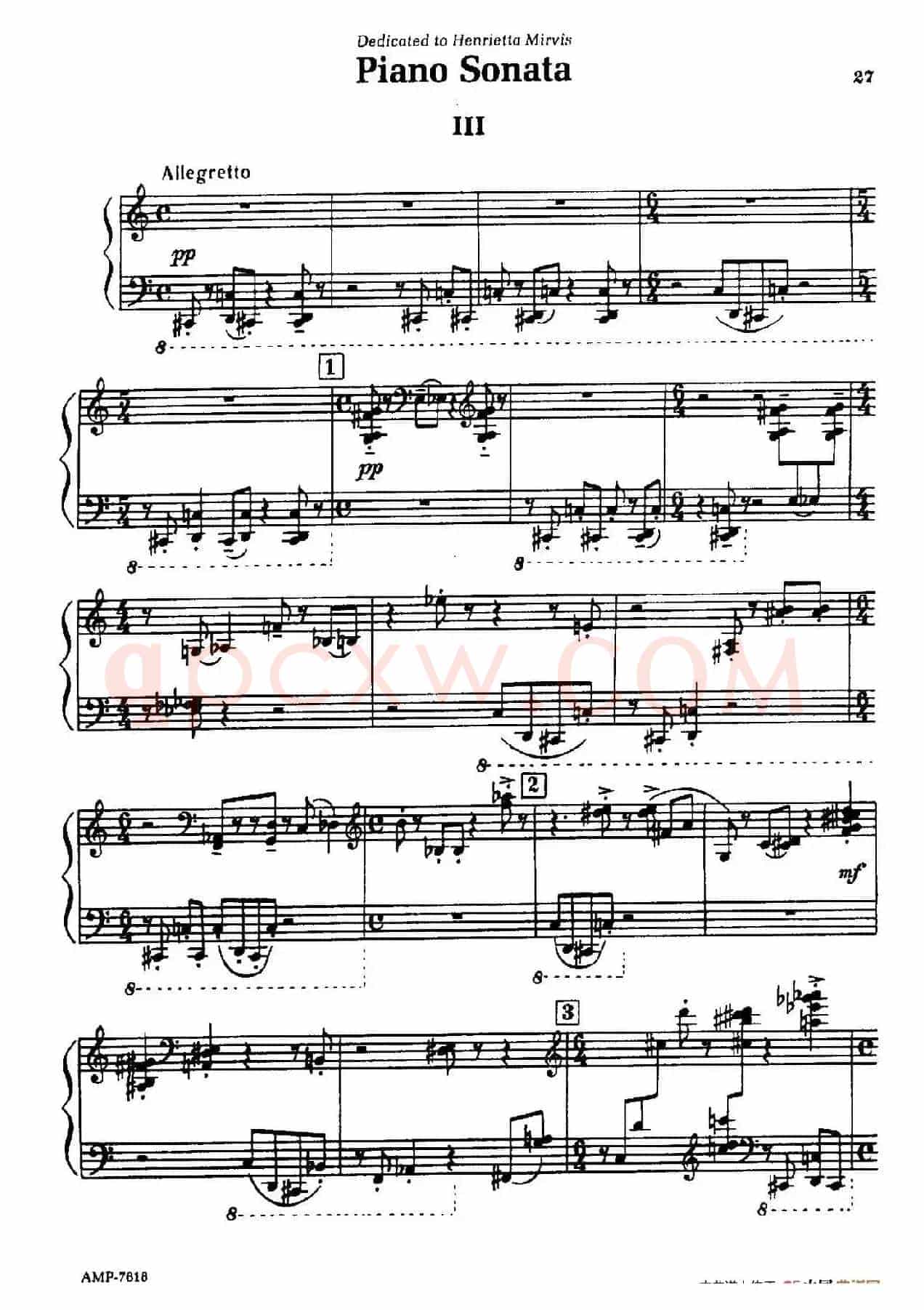 Piano Sonata（钢琴奏鸣曲· 第三乐章）