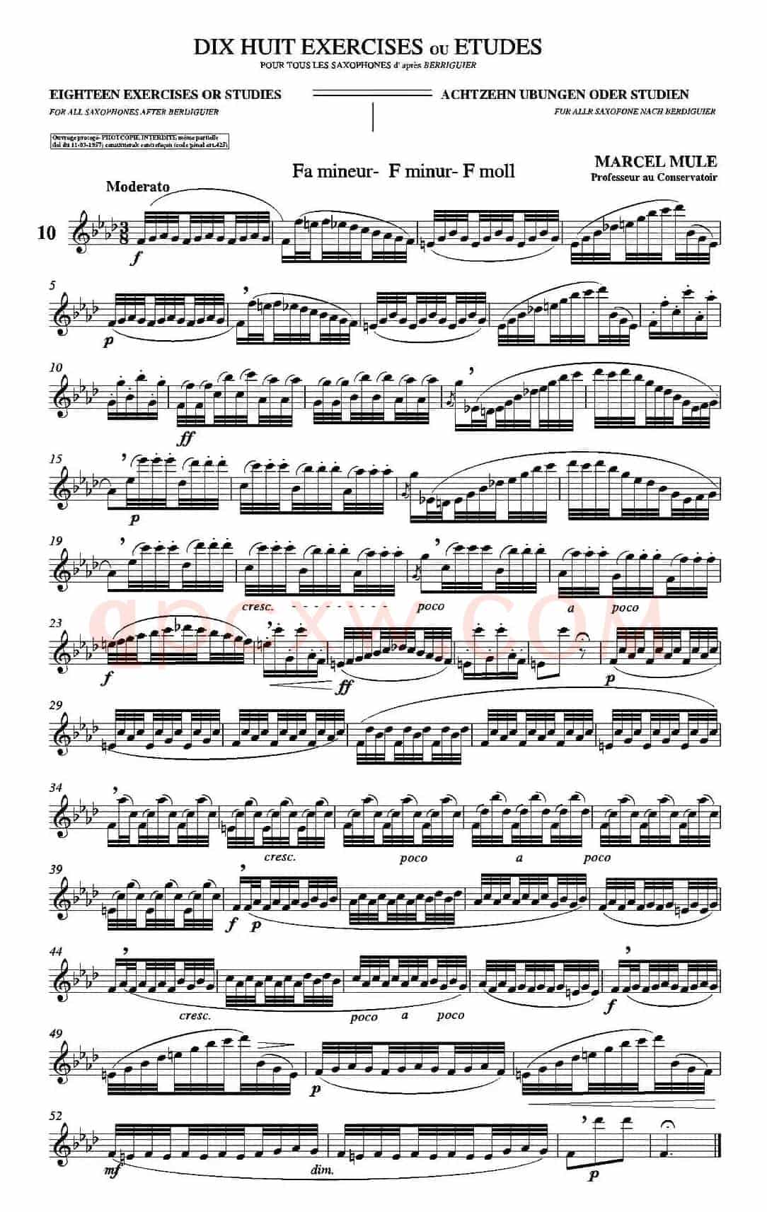 18 Exercicios ou Estudos de Marcel Mule - Enelruy Lira(马瑟·穆勒18首练习曲—10)