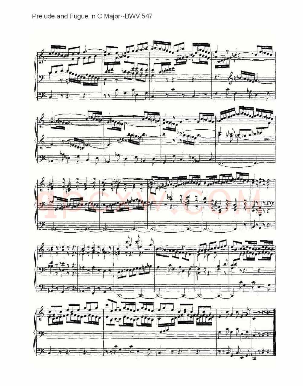 Prelude and Fugue in C Major--BWV 547 (管风琴谱)