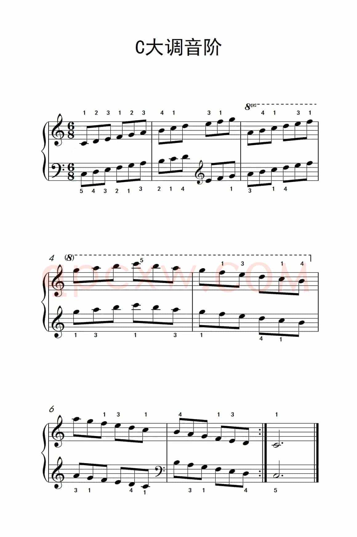 第三级 1.C大调琶音（中央音乐学院 钢琴（业余）考级教程 1-3级）