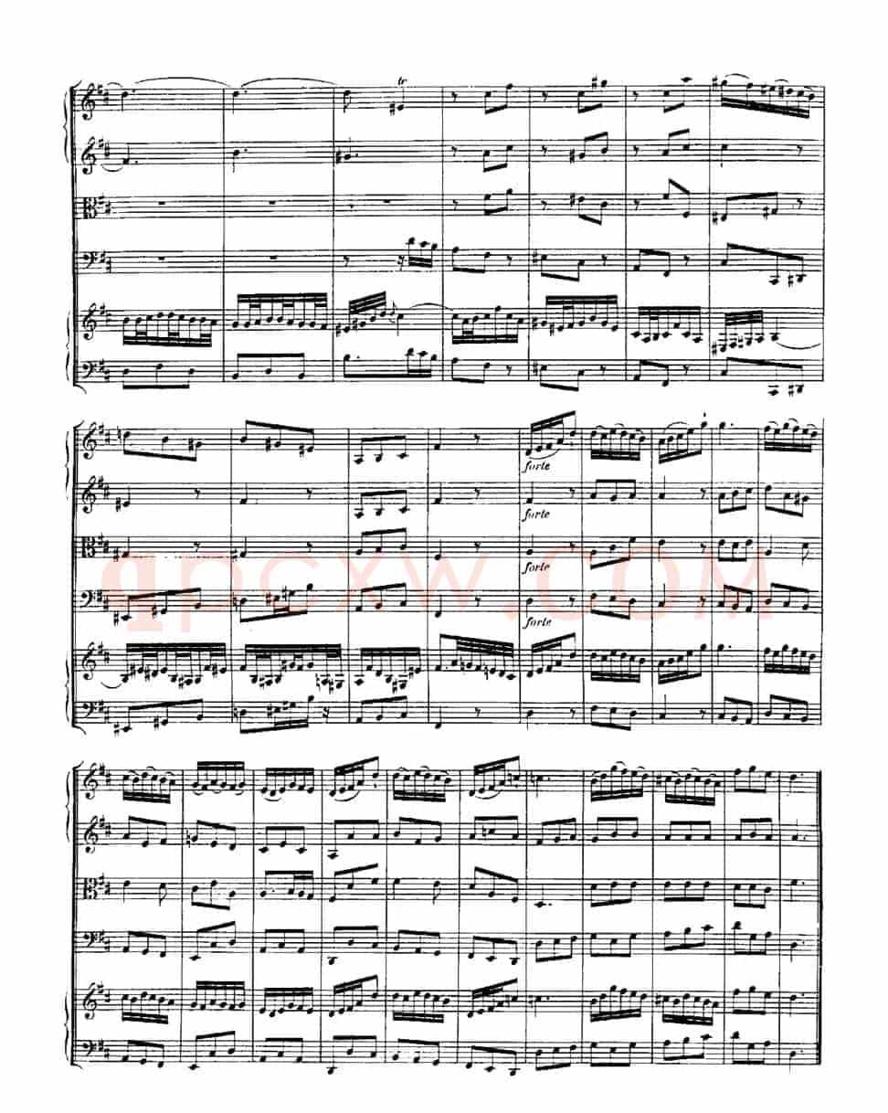 Harpsichd Concerto in D Maj BWV 1054(D大调第三号古钢琴协奏曲·总谱)
