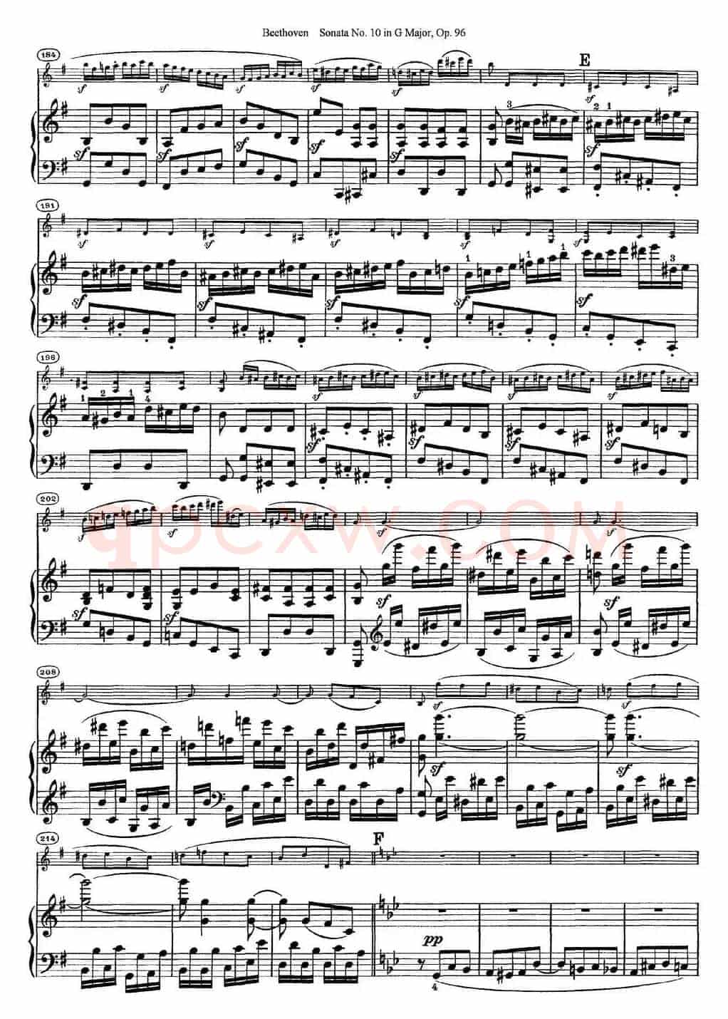 Violin Sonata No.10 in G Major Op.96（小提琴+钢琴伴奏）