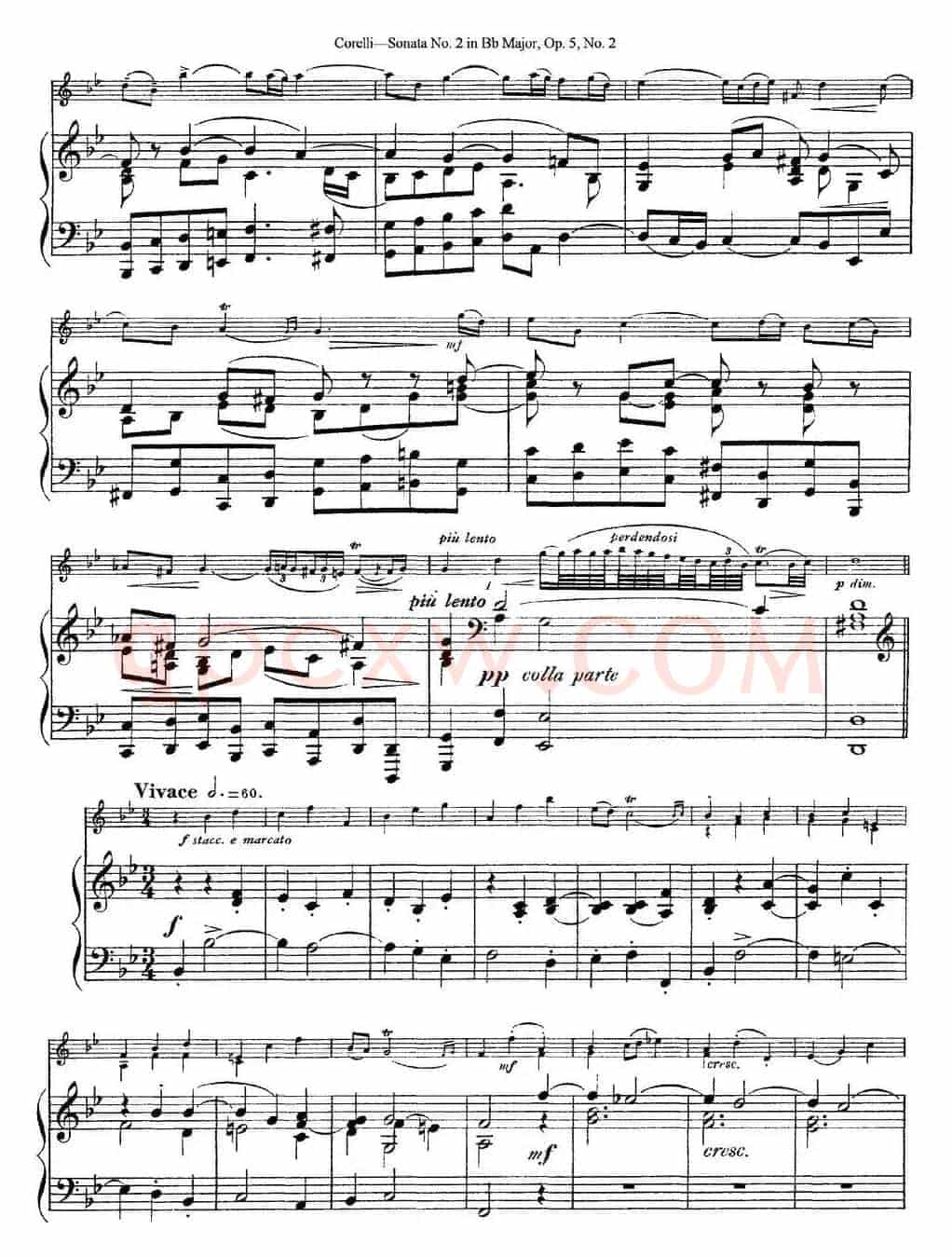 Sonata No.2 in Bb MajorOp.5 No.2（小提琴+钢琴伴奏）
