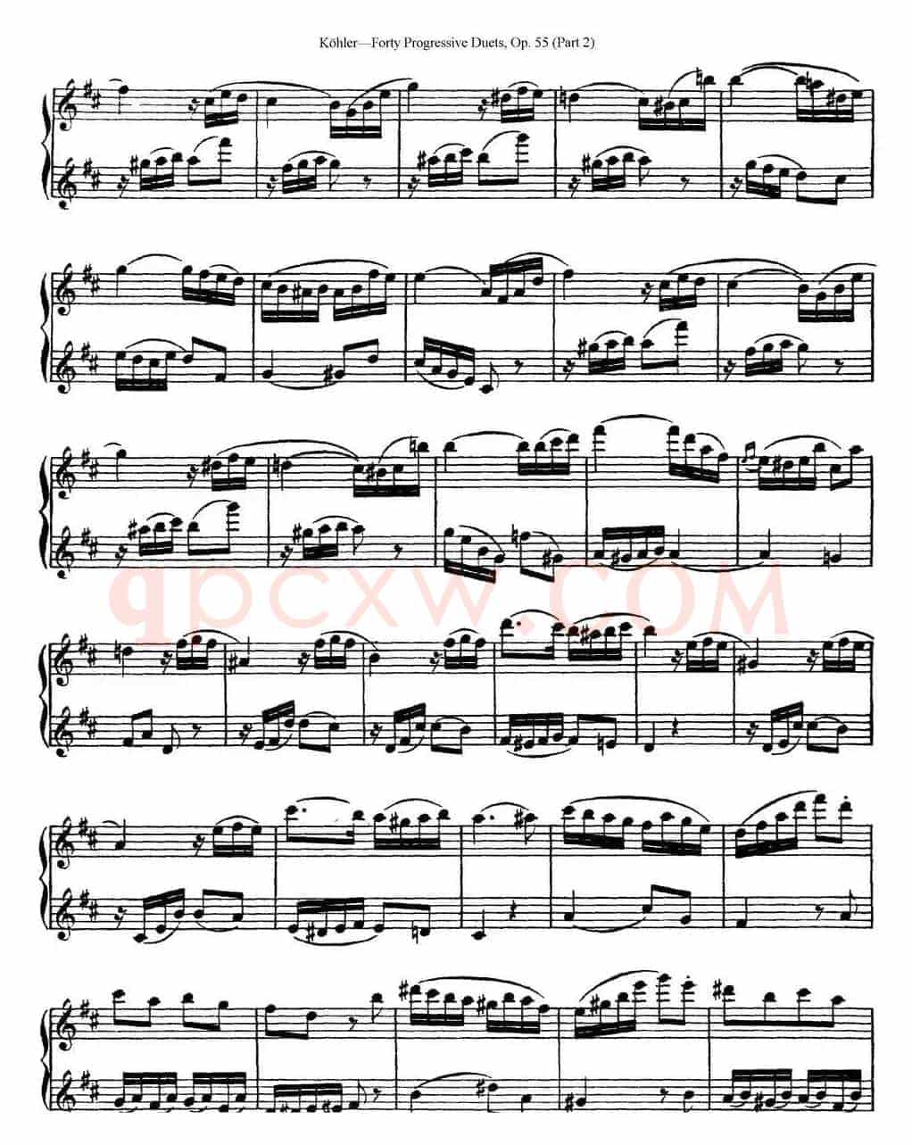 柯勒40首长笛提高练习曲OP.55（二重奏）（NO.15）