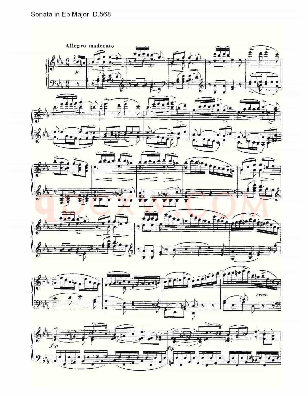 Sonata in Eb Major D.568（Eb大调奏鸣曲 D.568）