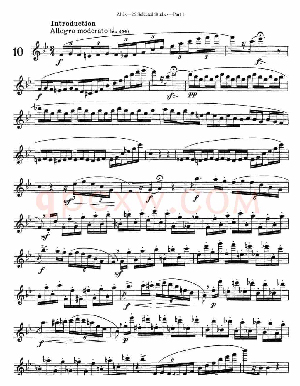 阿尔泰斯26首精选长笛练习曲（NO.10）
