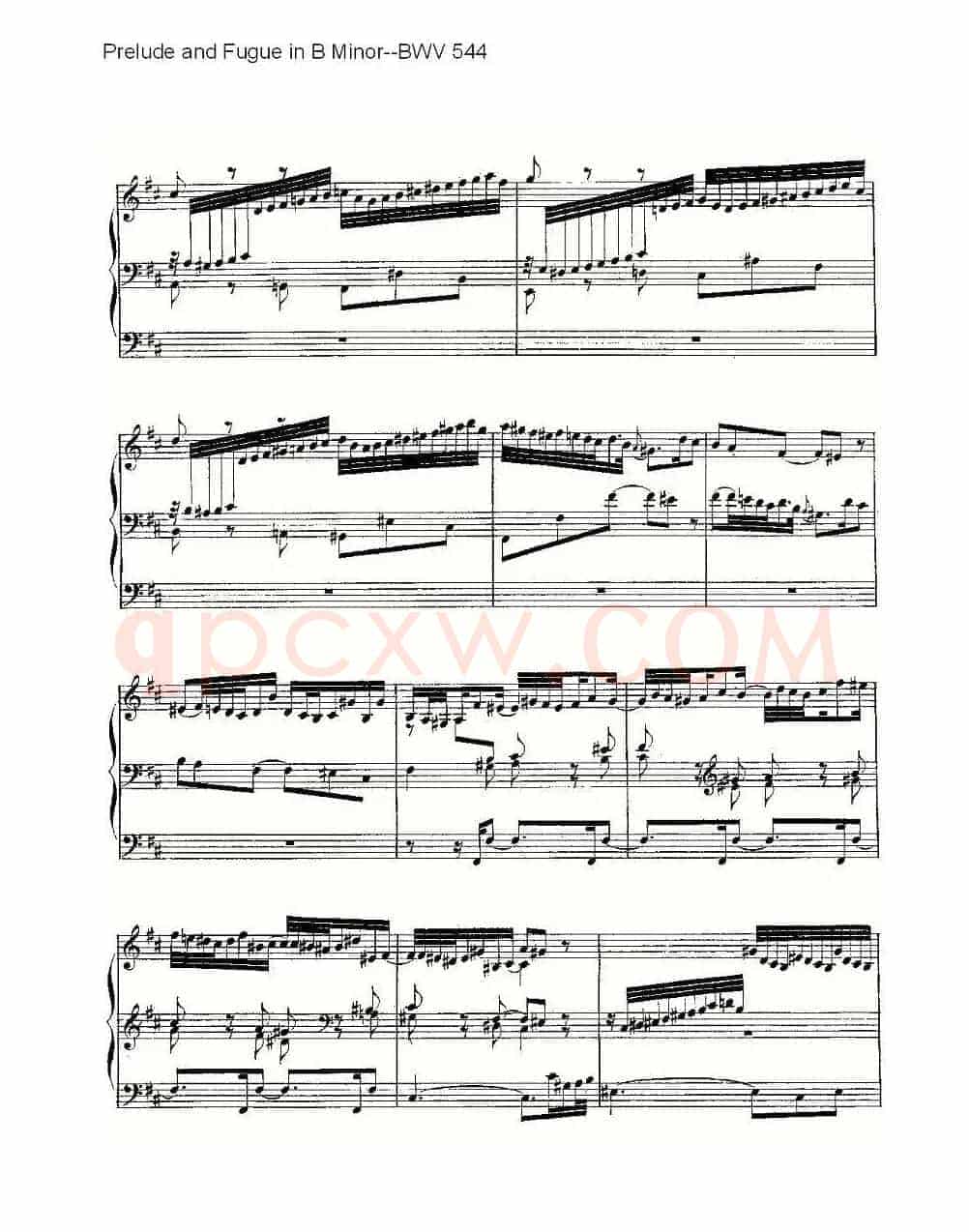 Prelude and Fugue in B Minor--BWV 544 (管风琴谱)