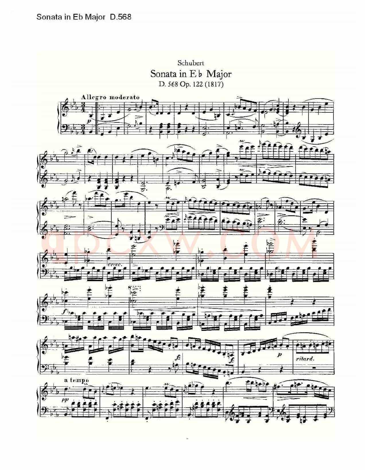 Sonata in Eb Major D.568（Eb大调奏鸣曲 D.568）