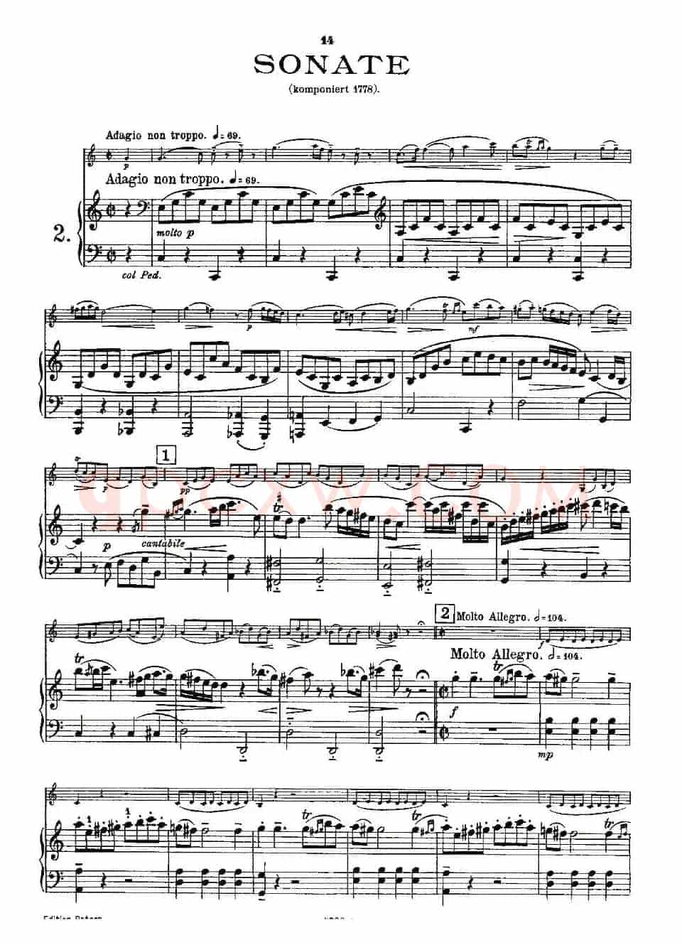 Mozart - Violin Sonata No.2, KV. 303（第二小提琴奏鸣曲）
