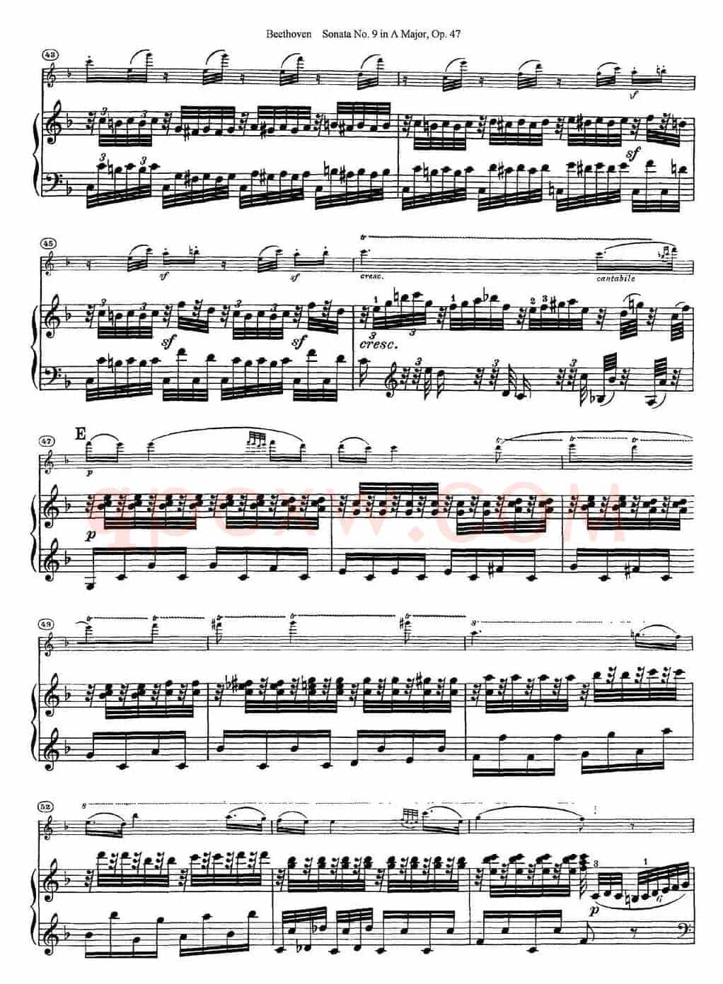 Violin Sonata No.9 in A Major Op.47（小提琴+钢琴伴奏）