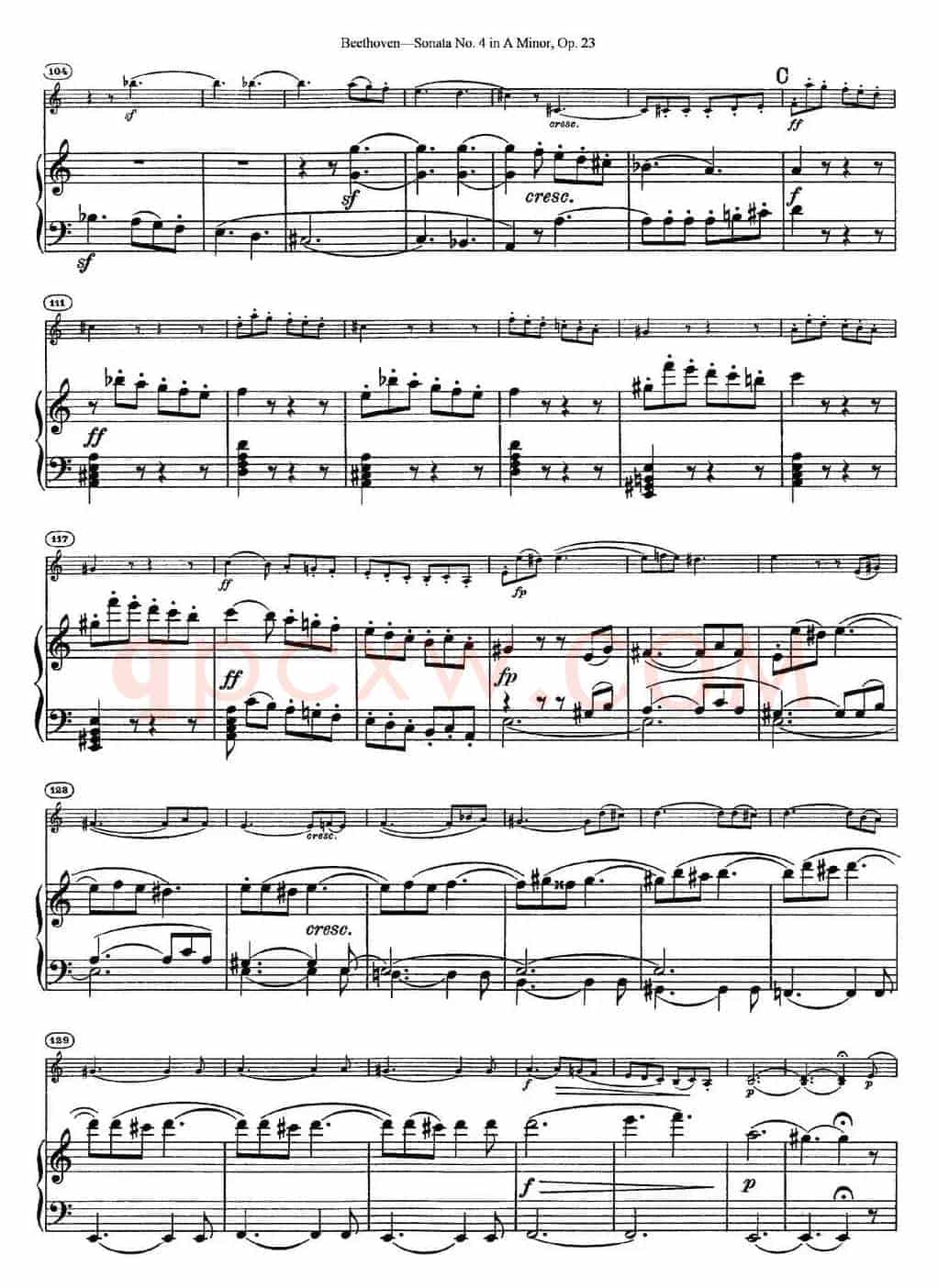 Violin Sonata No.4 in A Minor Op.23（小提琴+钢琴伴奏）