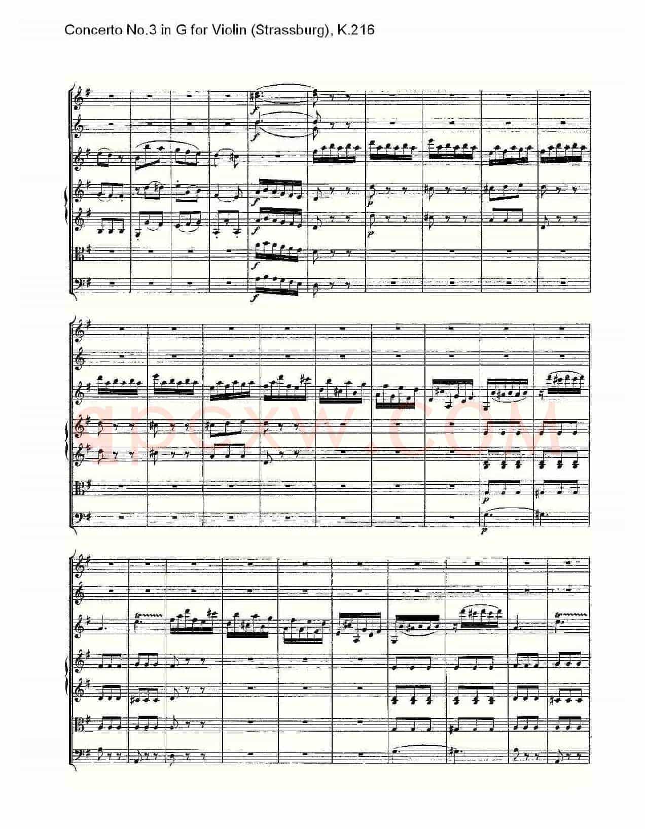 Concerto No.3 in G for Violin K.216(G调小提琴第三协奏曲, K)
