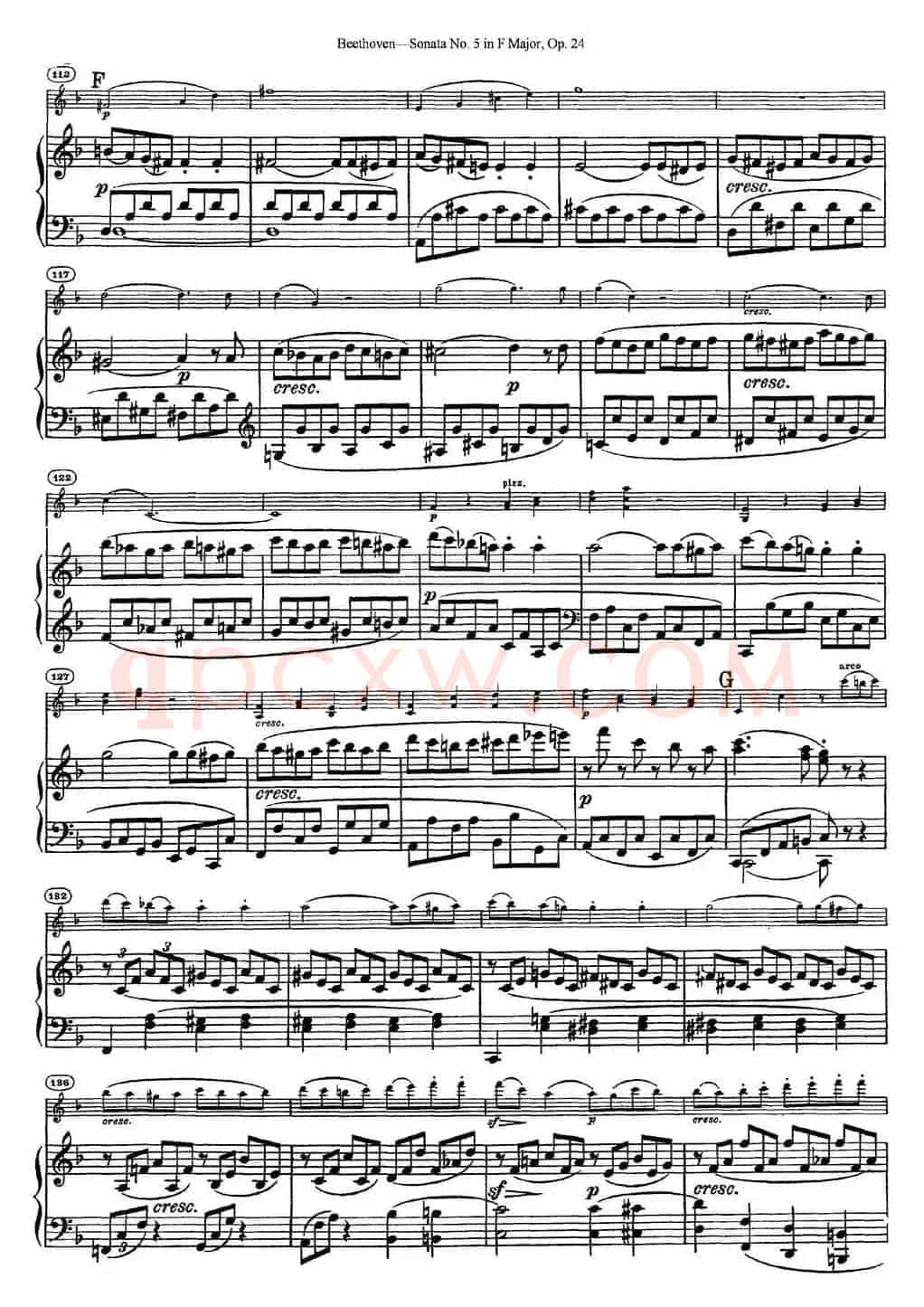 Violin Sonata No.5 in F Major Op.24（小提琴+钢琴伴奏）