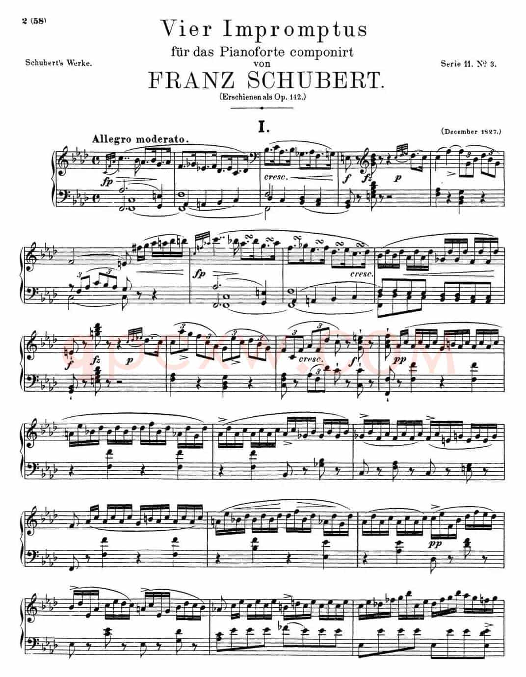 舒伯特f小调即兴曲D.935，Op.142（NO.1）