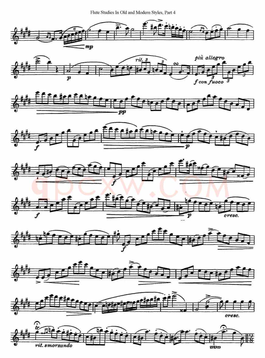 斯勒新老风格长笛练习重奏曲（第四部分）（NO.8）