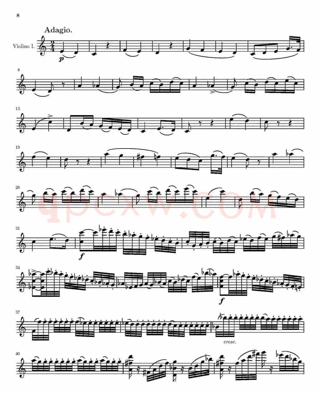 String Quartet nr.18 in E minor（E小调弦乐四重奏）（第一小提琴分谱）