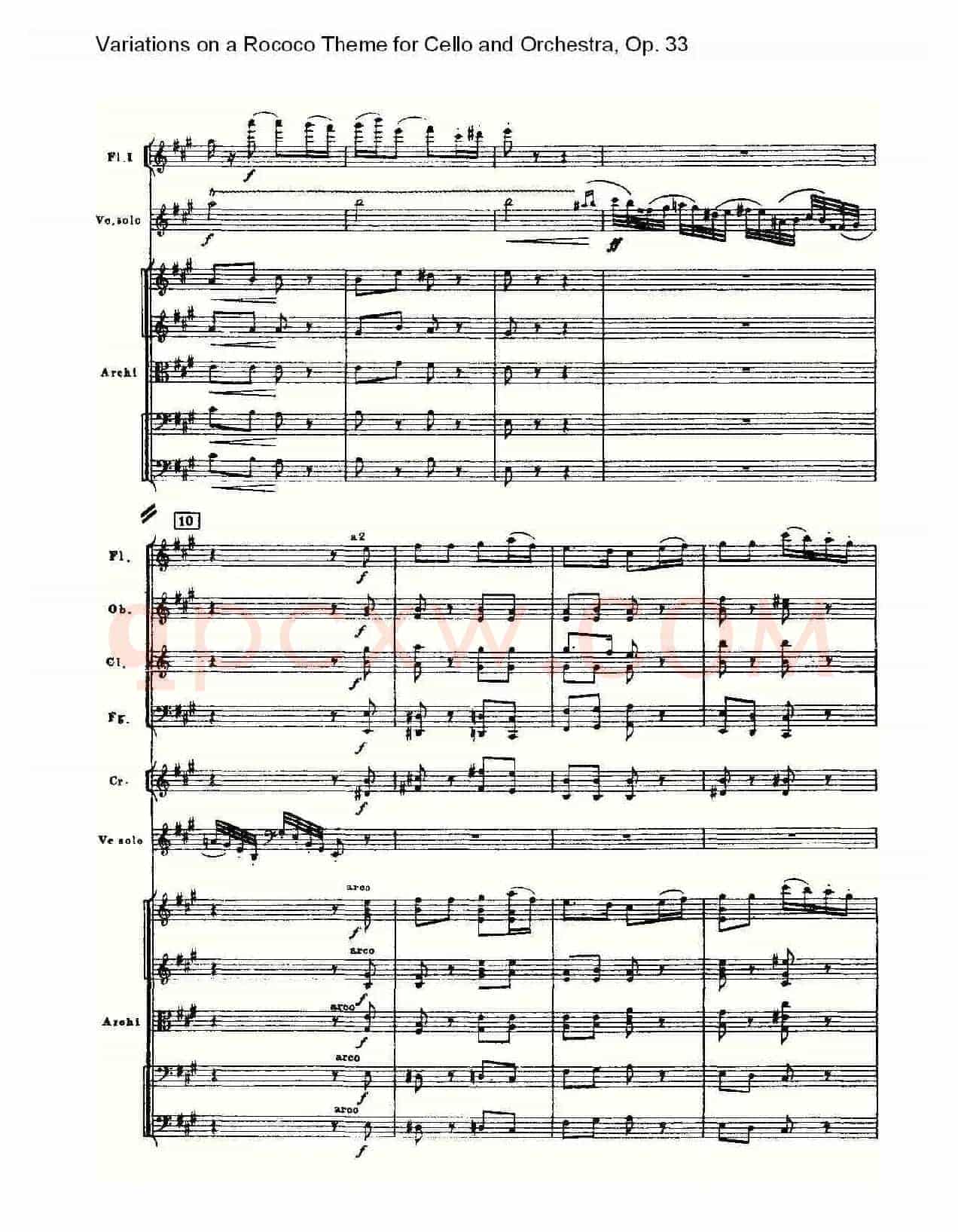 大提琴与管弦乐洛可可主题a小调变奏曲, Op.33(一)