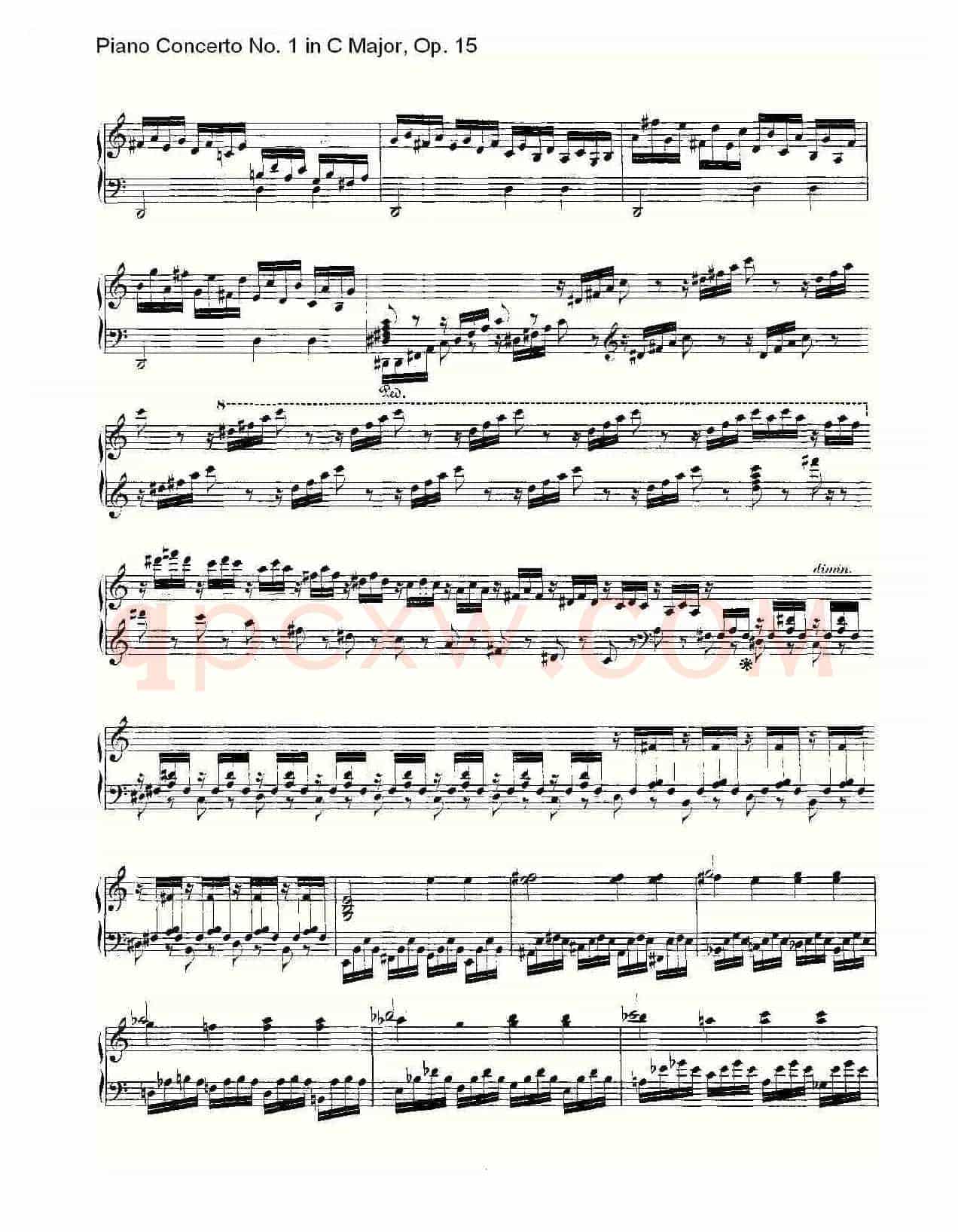 C大调钢琴第一协奏曲 Op.15 华彩乐段