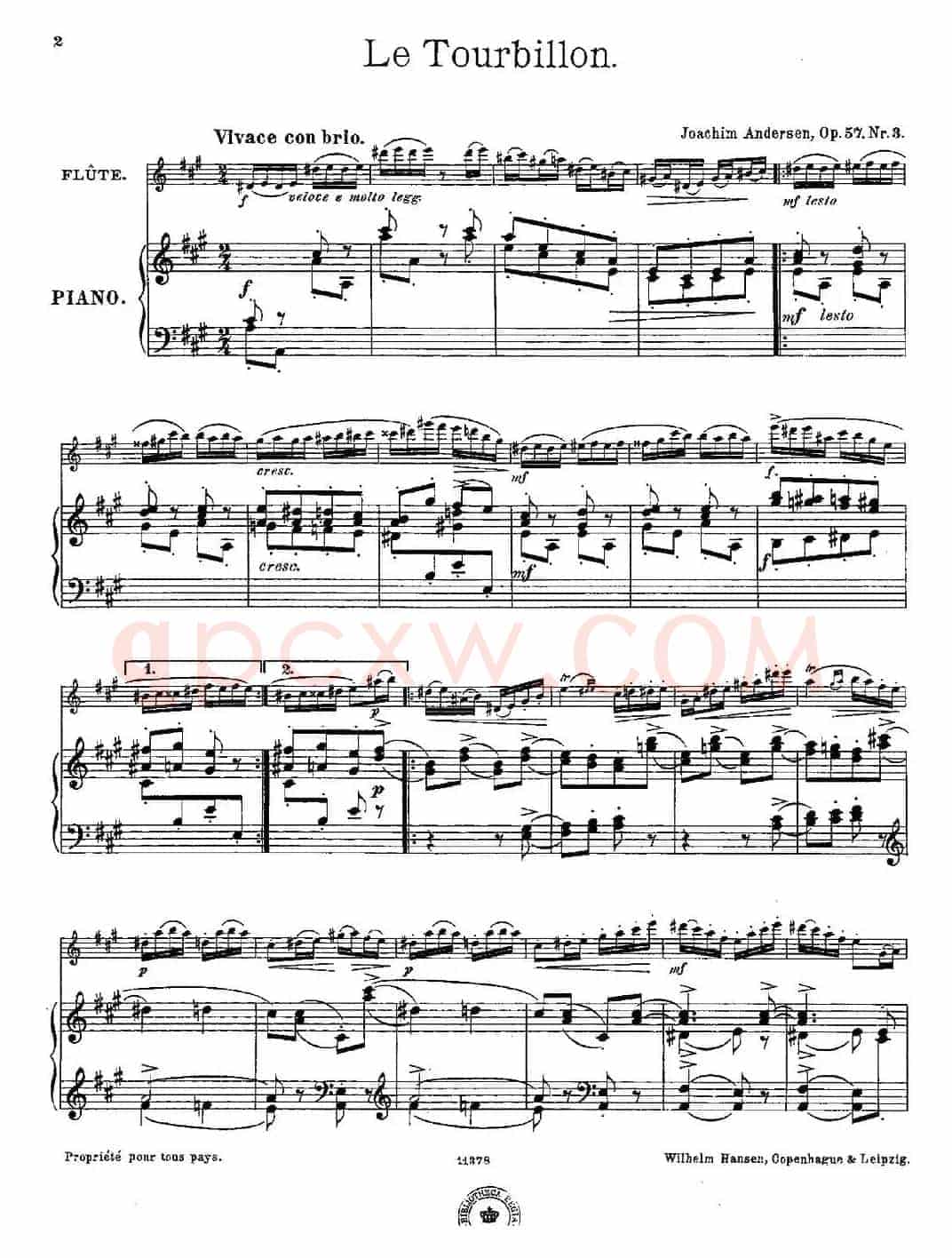 Le Tourbillon（Op.57 No.3）（长笛+钢琴伴奏）