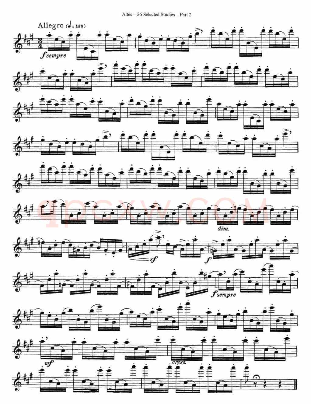 阿尔泰斯26首精选长笛练习曲（NO.18）