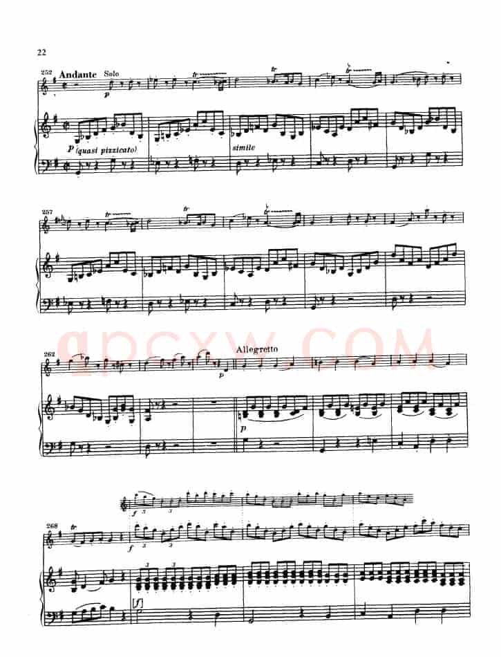 第三协奏曲第三乐章 G大调 Op.216（小提琴和钢琴）