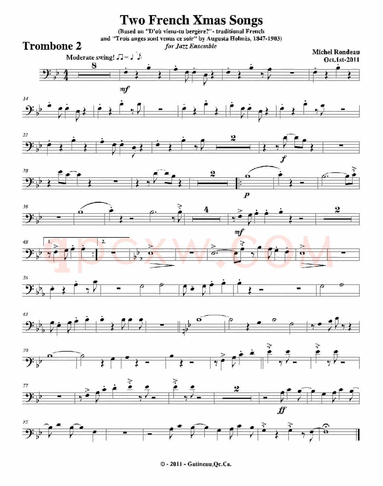 Two French Xmas Songs（第二长号分谱）